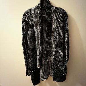 Black and White Knit Cardigan